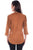 Scully Womens Pullover Fringe Brown Poly/Spandex S/S Tunic