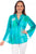 Scully Womens Artful Tie-Dye Aqua Rayon L/S Blouse