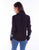 Scully Womens Colorful Floral Black 100% Viscose L/S Blouse