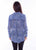 Scully Womens Animal Print Blue Rayon L/S Blouse