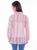 Scully Womens Eyelet Button Pink 100% Cotton L/S Blouse