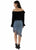 Scully Womens Asymmetrical Fringe Bottom Blue 100% Cotton Skirt
