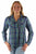 Scully Womens Airy Plaid Yokes Blue Rayon Blend L/S Shirt