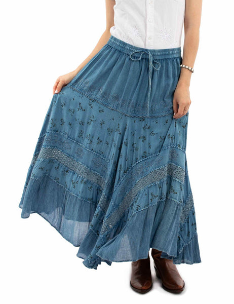 Scully Womens Adorned Multi Panels Blue 100% Rayon Skirt