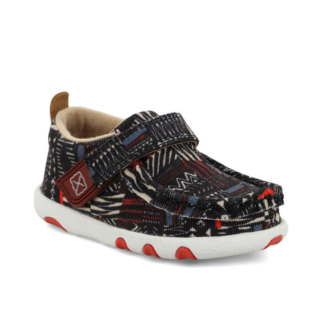 Twisted X Infant Unisex Driving Moc Black Multi Fabric Slip-On Shoes
