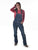 Cowgirl Tuff Womens Double Down Flannel Dark Wash Cotton Blend Bib Overall
