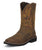 Justin Mens Tan Rugged Leather Work Boots 11in Stampede Pull-On 10EE