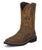 Justin Mens Tan Rugged Leather Work Boots 11in Stampede Pull-On 10EE