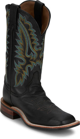 Justin Womens Shay 11in Western Black Leather Bent Rail Cowboy Boots