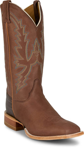 Justin Mens Boston 13in Whitetail Deer Chocolate Leather CPX Cowboy Boots