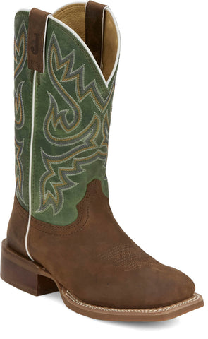 Justin Womens Little Sugar Walnut Leather Frontier Cowboy Boots