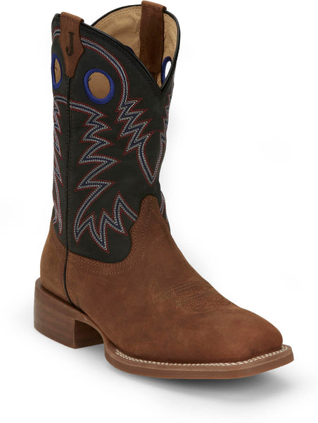 Justin Mens Show Stopper 11in Western Pecan Leather Frontier