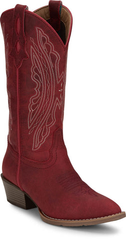 Justin Womens Renie 12in Western Classic Red Leather Cowboy Boots