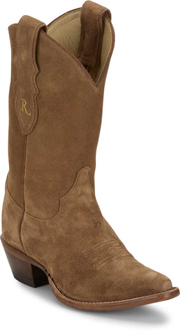 Justin Womens Fancy Camel Suede Cowboy Boots