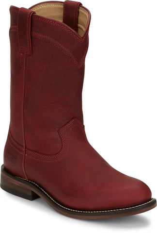 Justin Womens Holland Red Leather Cowboy Boots