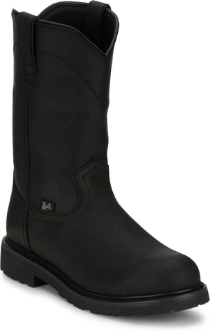 Justin Mens Dorsal 11in WP Steel Toe Onyx Leather Work Boots