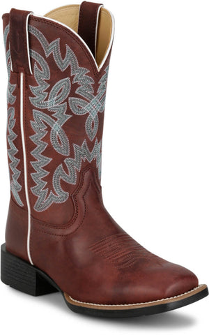 Justin Womens Ashtyn 11in Western Mahogany Goat Leather Cowboy Boots