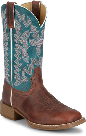 Justin Womens Ashtyn 11in Western Walnut Goat Leather Cowboy Boots