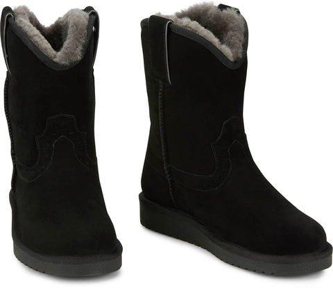 Justin Womens Heidi 8in Black Shearling Cowboy Boots