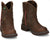 Justin Gypsy Round Brown Glitzi Kids Leather Cowboy Boots