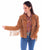 Scully Womens Western Fringe Button Tan Leather Leather Jacket