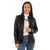 Scully Womens Western Snap Black Leather Leather Jacket XS