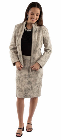 Scully Womens Stonewashed Grey Leather Skirt