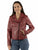 Scully Womens Wide Notched Collar Red Lamb Leather Leather Jacket