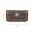 American West Womens Lady Lace Dark Brown Leather Trifold Wallet