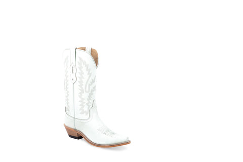 Old West Womens White Leather Fashion Boots