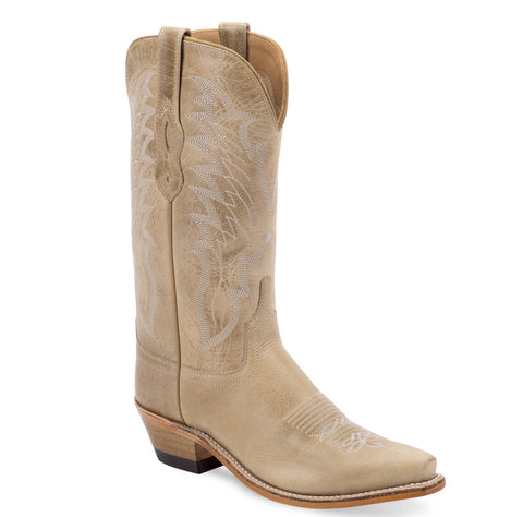 Old West Womens Fashion Snip Tan Leather Cowboy Boots