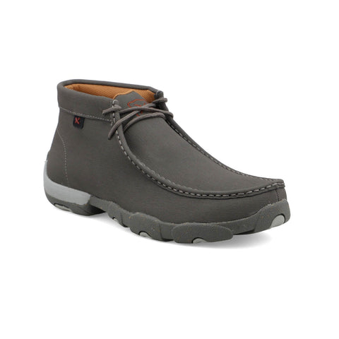 Twisted X Mens Driving Moc Dark Grey/Grey Leather Chukka Boots