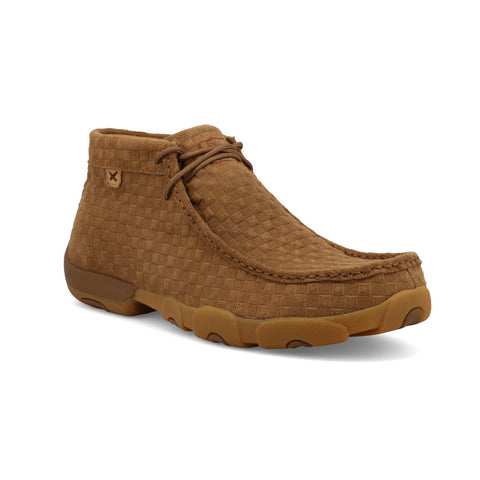 Twisted X Mens Driving Moc Embossed Cork Brown Suede Chukka Boots