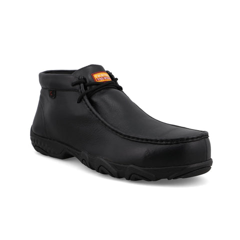 Twisted X Mens Chukka Driving Moc CT Black Leather Work Boots
