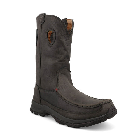 Twisted X Mens 11in Pull On Hiker Steel Grey Leather Work Boots