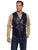 Cripple Creek Mens Black Genuine Leather Western Button Front Vest