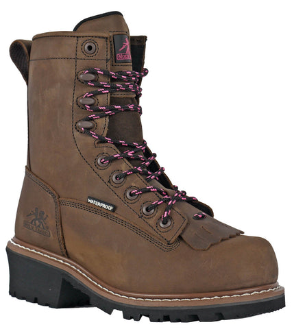 Moxie Trades Womens Mareen 8in Kiltie CT PR WP Brown Leather Work Boots 6 D