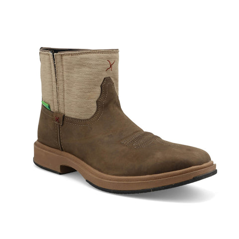 Twisted X Mens 6in UltraLite X Shitake/Khaki Leather Chelsea Boots