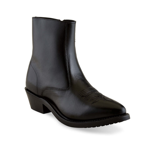 Old West Black Mens Leather Riding Ankle Boots 12EE