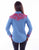 Scully Womens Embroidered Floral Blue/Cranberry Poly/Rayon L/S Shirt