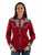 Scully Womens Floral Yoke Embroidery Red/White/Blue Poly/Rayon L/S Shirt