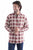 Scully Mens Dobby Yarn Dyed Red/Tan 100% Cotton L/S Shirt