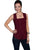 Scully Cantina Collection Tank Top Burgundy 100% Cotton Lace-Up Front