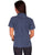 Scully Womens Soutache Embroidery Dark Blue 100% Cotton S/S Blouse