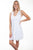 Scully Womens V-Neck Slub White 100% Cotton S/L Dress