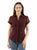 Scully Womens Mesh Cantina Burgundy 100% Cotton S/S Shirt