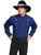 Scully Mens Western Bib Concho Royal 100% Cotton L/S Shirt