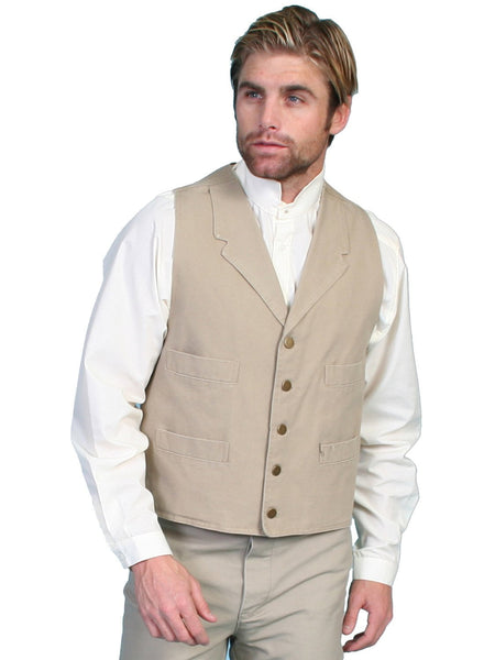 Scully RangeWear Mens Sand 100% Cotton Notched Lapel Canvas