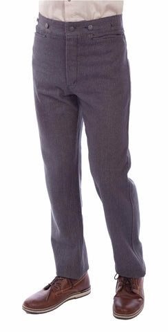 Scully Mens Raised Dobby Frontier Charcoal Cotton Blend Dress Pants