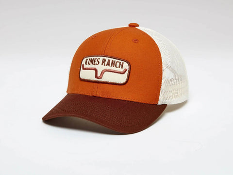 Kimes Ranch Unisex Rolling Burnt Orange Cotton Twill Trucker Cap